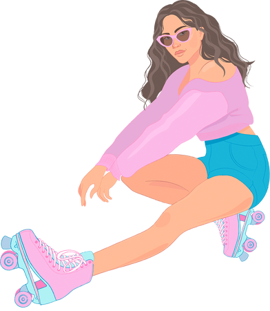 Woman Wearing Roller Skates