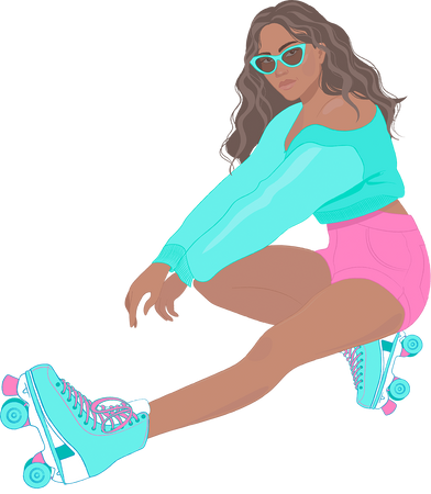 Woman Wearing Roller Skates